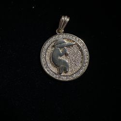 Iced Out Gold Pendant (Lab Simulated Diamonds)