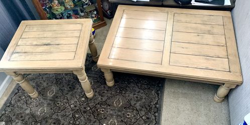 Coffe Table And End Table- Oak Wood And Have Been Refinish.  