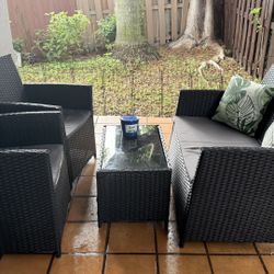        Set de muebles de patio exterior – 4 piezas