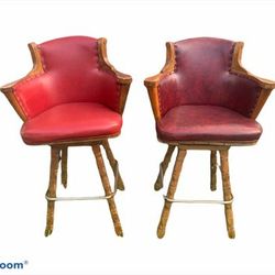 Two Captains All Leather Bar Stools