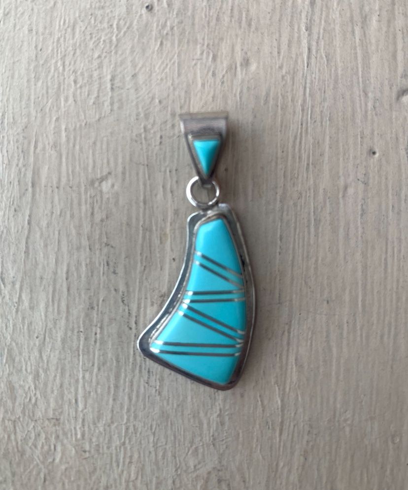 Sterling Silver Turquoise Pendant 