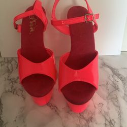 Hot Pink Stripper Heels