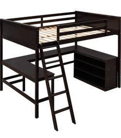 Full size loft bed with mattress