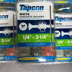 Tapcon White Concrete Anchors