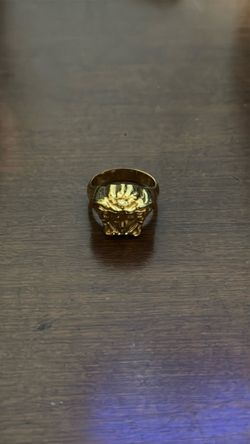 Gold-Tone Medusa Head Statement Ring