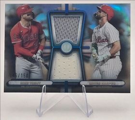 2026 Topps Tribute Mike Trout /Bryce Harper Tribute Dual Player Dual Relics /150