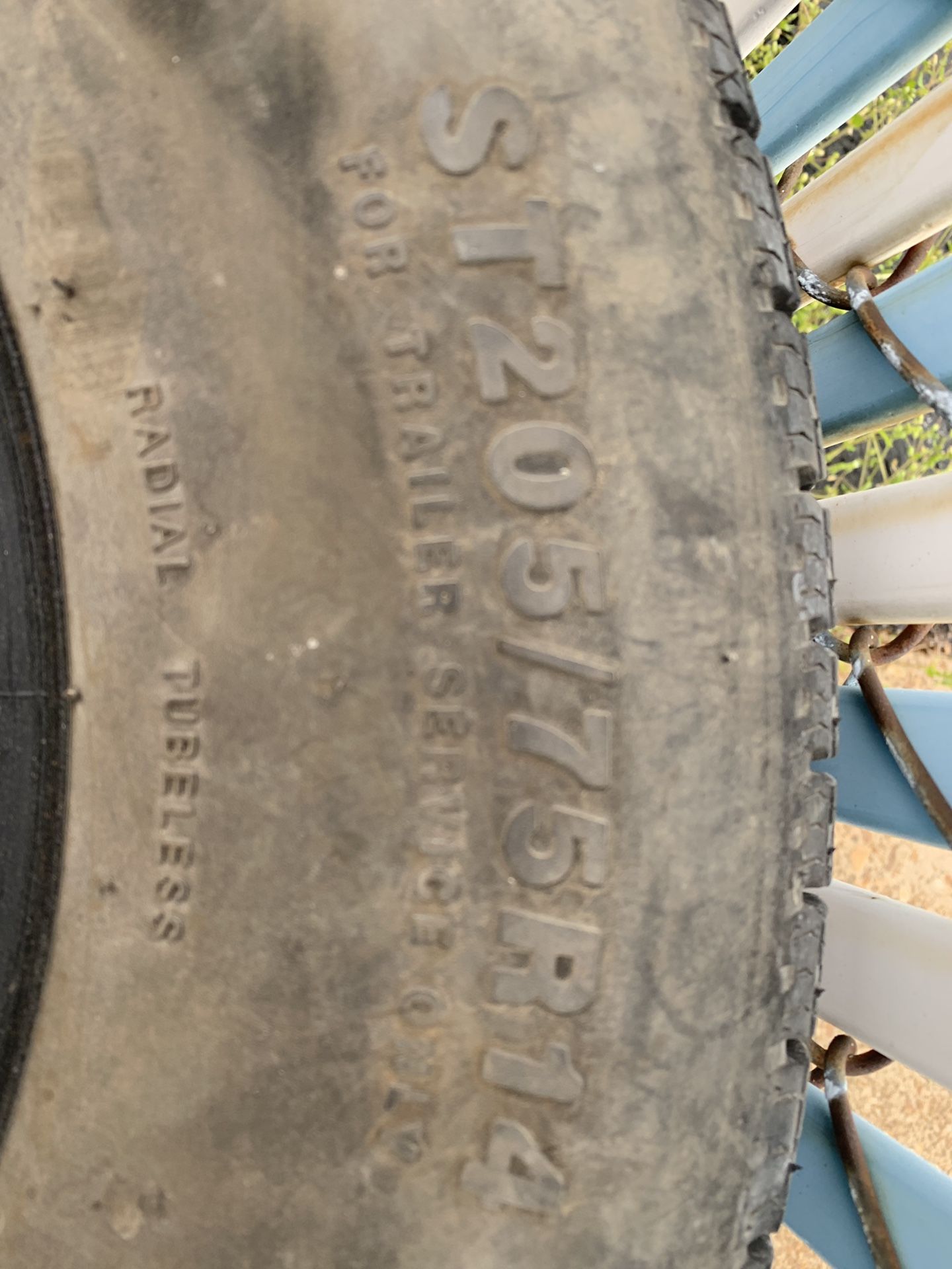 205/75/14. Trailer tires. Radial. Half tread