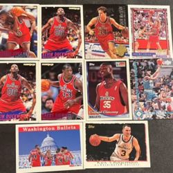 Lot of 10 Washington Bullets NBA Basketball Cards