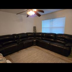 Leather Sectional Recliner- Delivery Available 
