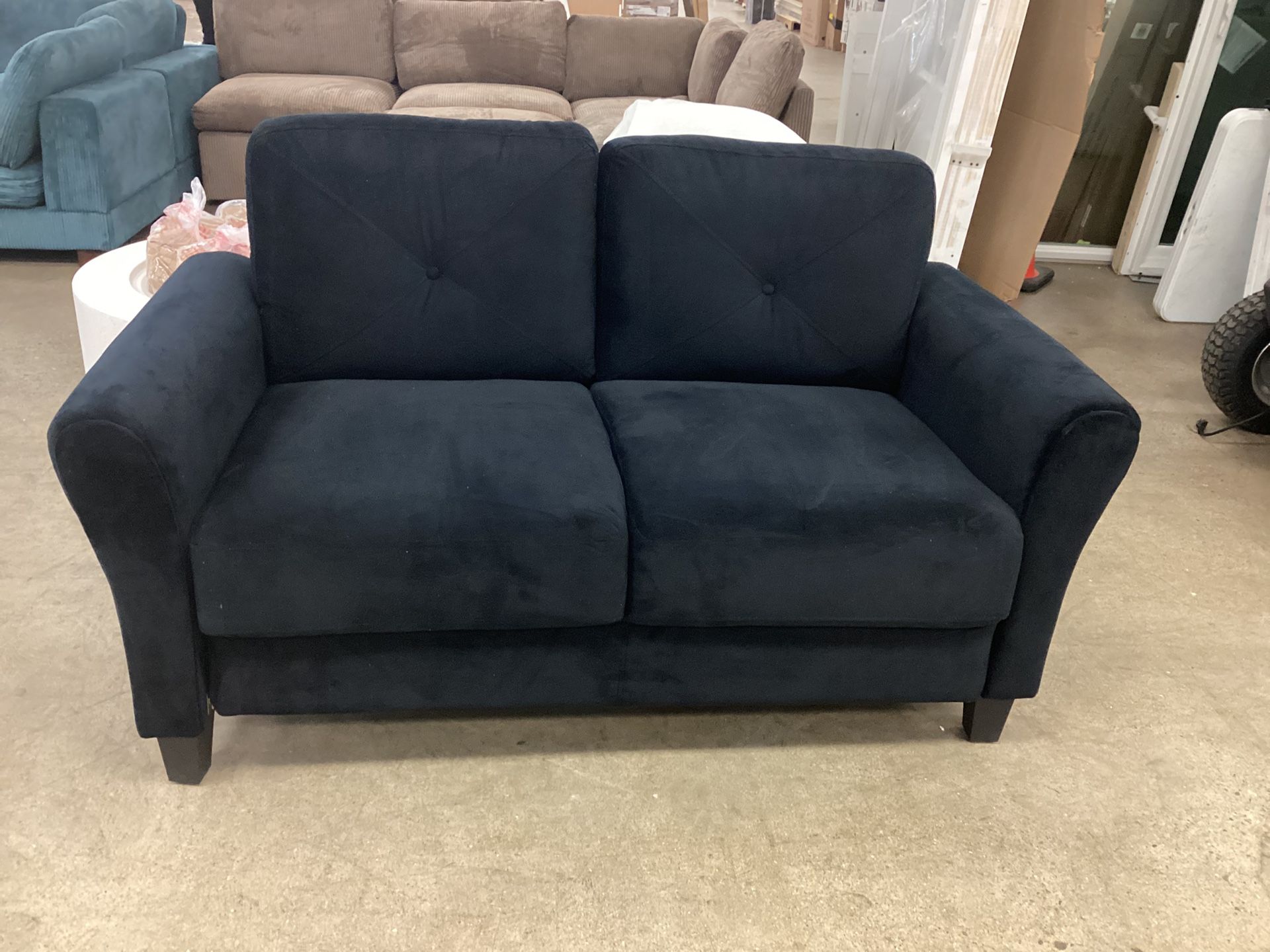 Lifestyle Solutions 56.3 in Casual Black Microfiber 2 seater Loveseat