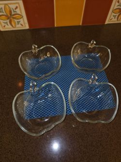 Vintage KIG Indonesia Apple Shaped Salad/dessert Bowls-set Of 4