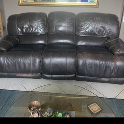 Brown Leather Recliner sofa