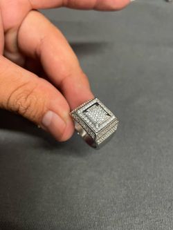 14K Plated White Mens Ring New