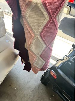 Hand crochet twin size blanket