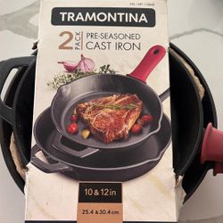 2 Pre-Seasoned Cast Iron Pans