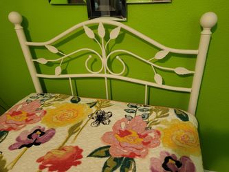 Charming White Metal Twin Bed Headboard