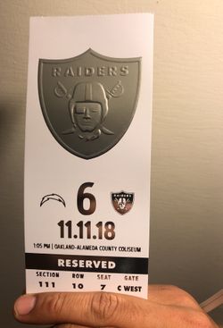Raiders Ticket!!!$100!!!!!