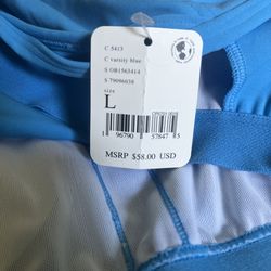 FP Movement Free People Women's Power Up Sports Bra L NWT $58 Corsican Sea Blue