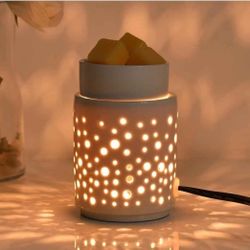 NEW! Ceramic Electric Wax Melt Warmer Light (White-Dot Pattern) (no box)