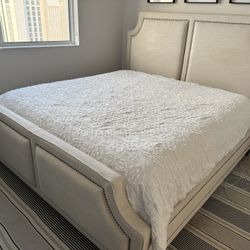Upholstered King Headboard and Bed Frame 
