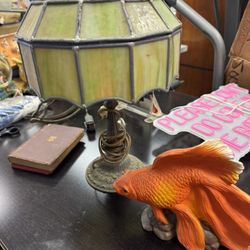 vintage stained glass table lamp