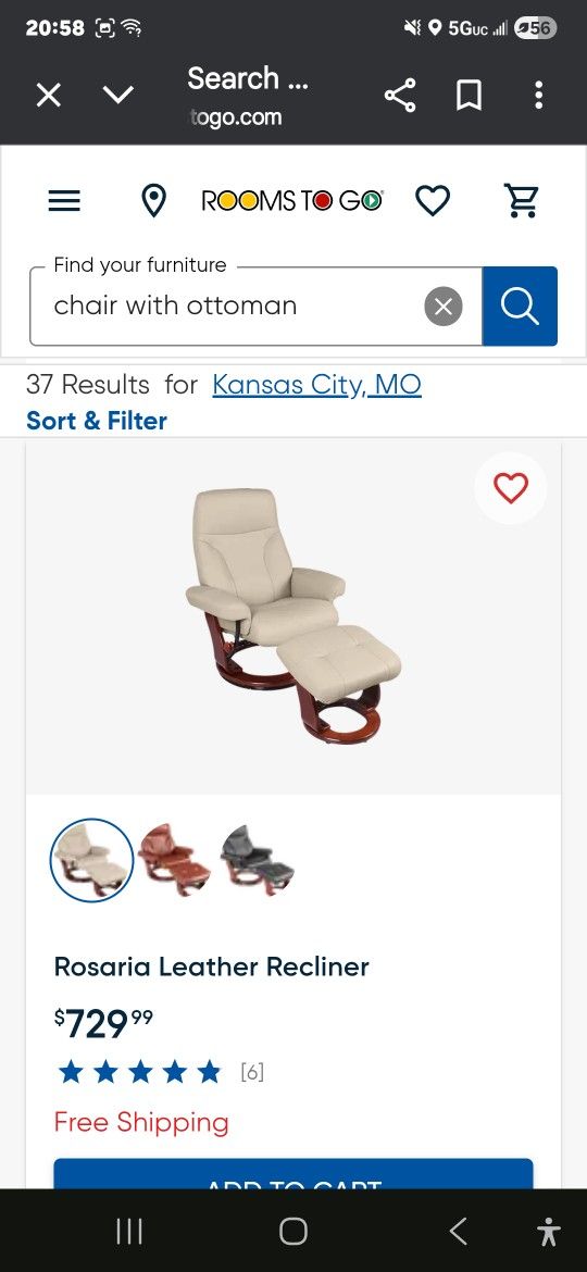 Military/ 1 person owner/Leather Swivel/Recliner w/ Ottoman