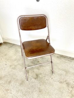Vintage Samsonite brown vinyl folding chair Style 1957