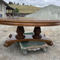 Wooden hand carved coffee table