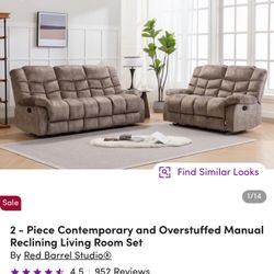 Brand New 2-Piece Reclining Sofa Set – NEVER USED