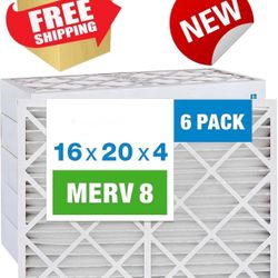 16x25x2 MERV 8 Pleated AC & Furnace Air Filters,HVAC,MPR 800,FPR 5,NEW,12-PACK