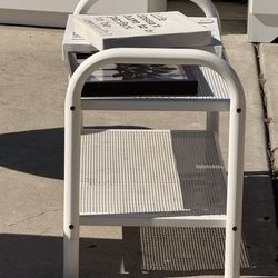 White metal shoe rack