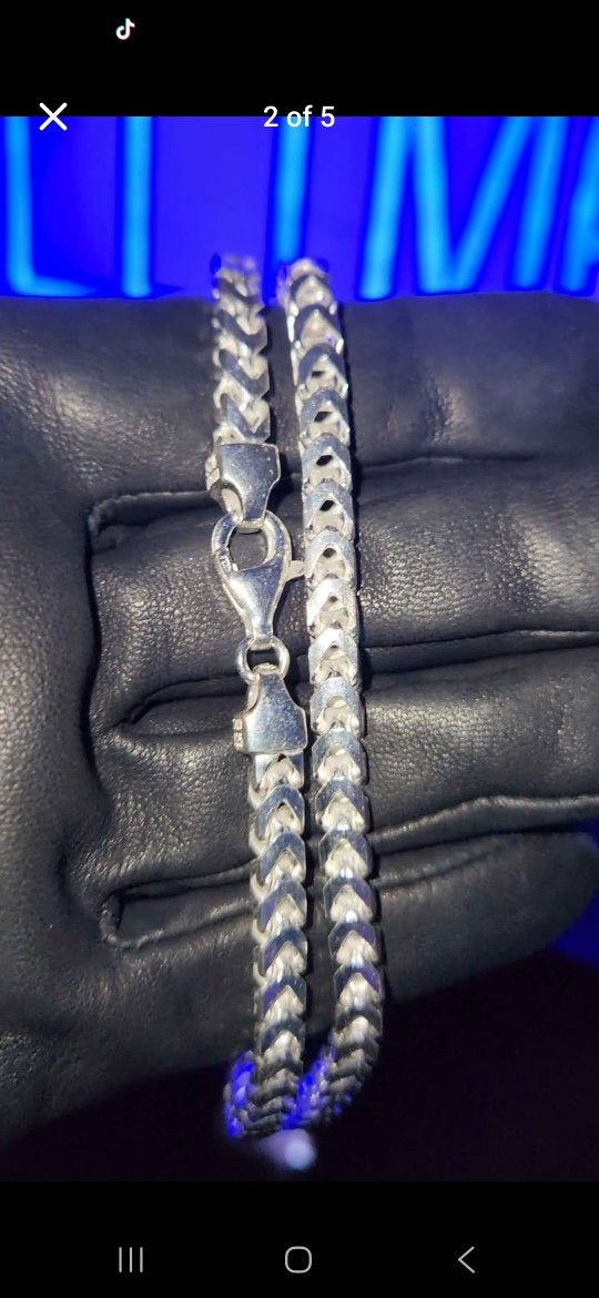 Brand New 5.5mm Silver Franco Chain 22-inch 