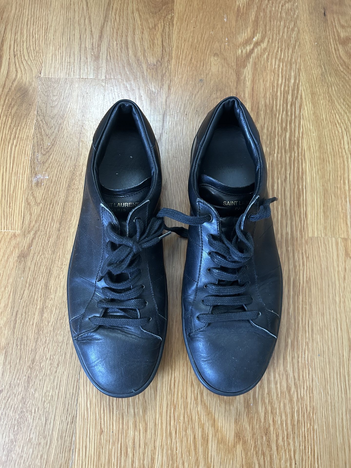 YSL Men’s Black Leather Shoes Size 43