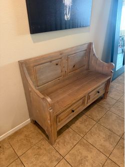 Wooden storage bench
