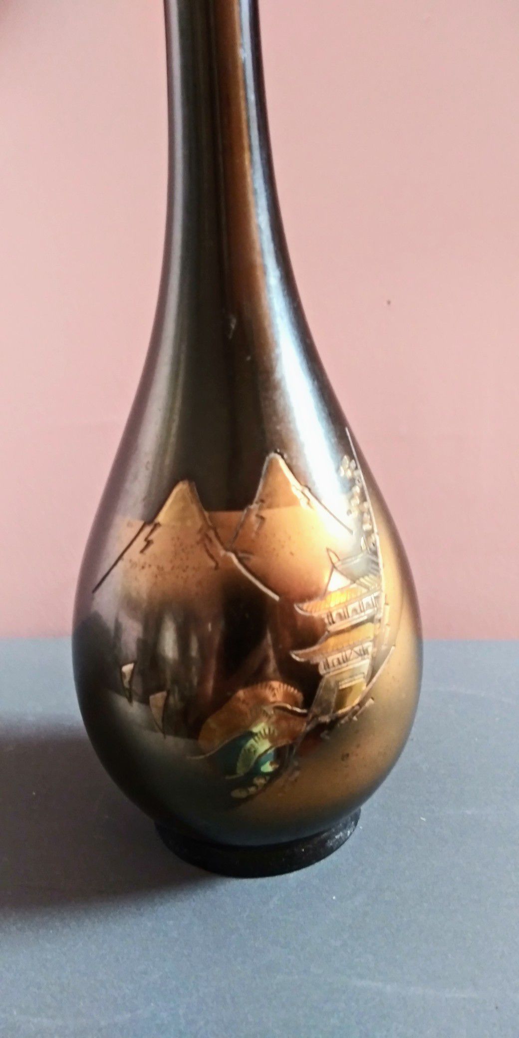Metal/Brass Japanese high quality Vase 9"H