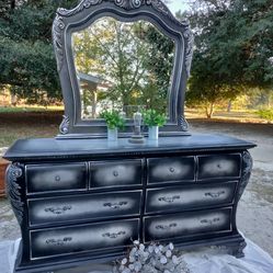Gothic Glam Large Bombay Chest Dresser And Mirror