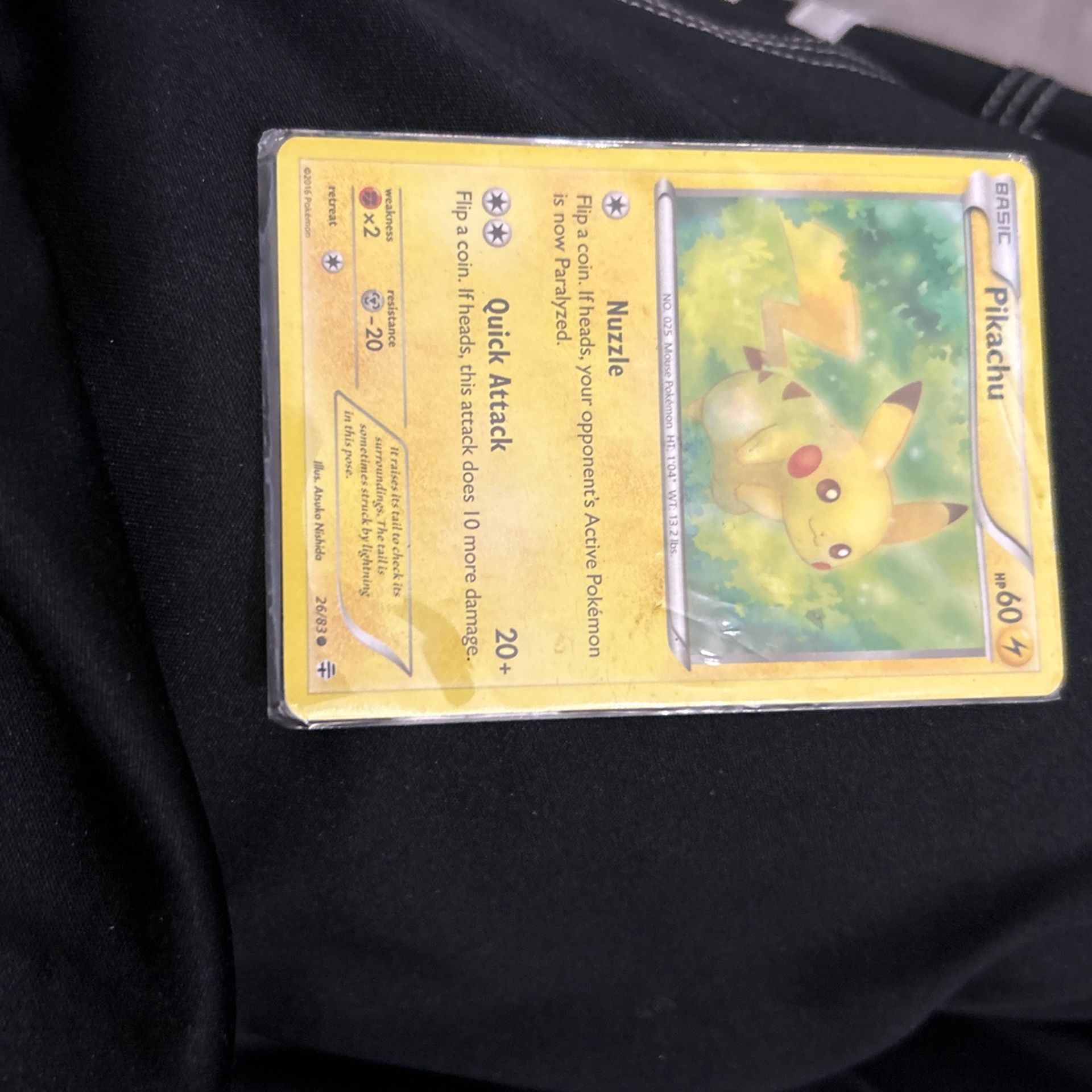 Pokemon Card Pikachu Hp60 Nuzzle/quick Attack