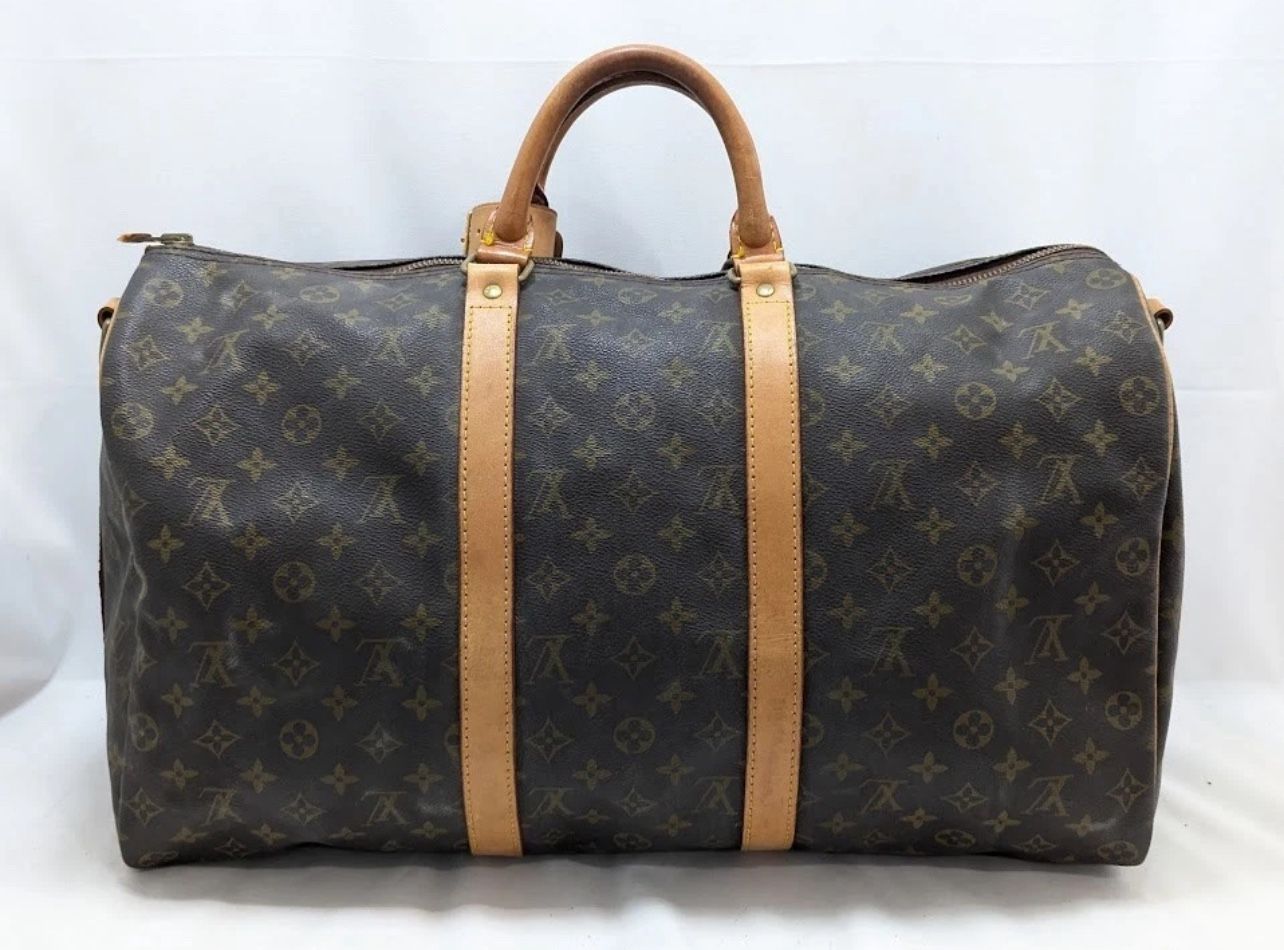  LOUIS VUITTON Monogram Keepall 50 Boston Bag Brown