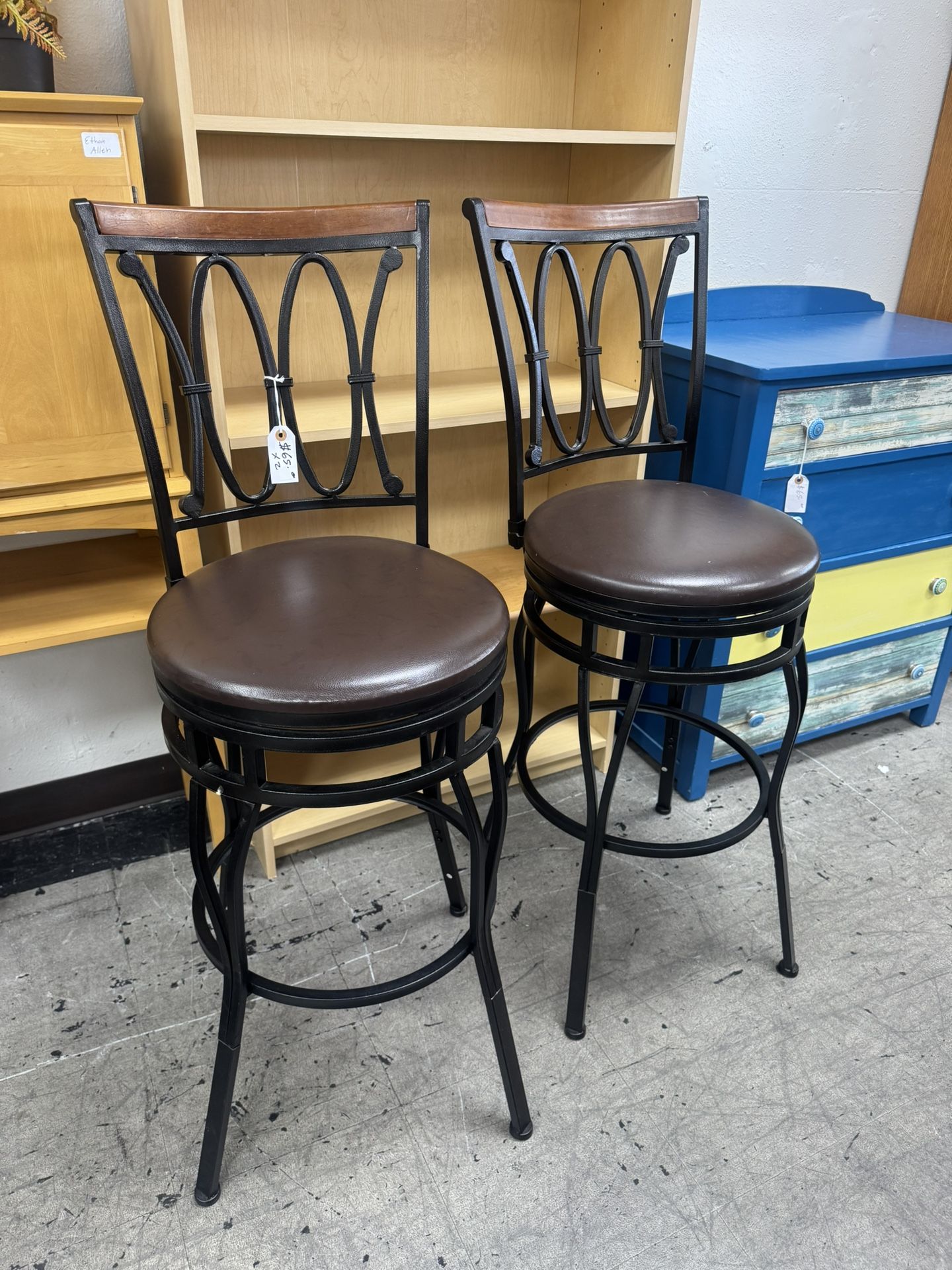 Set of 2 Bar Stool Counter Height Chairs