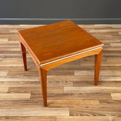 Mid-Century Modern Walnut Side Table with White Accent, c.1960’s - Delivery Available