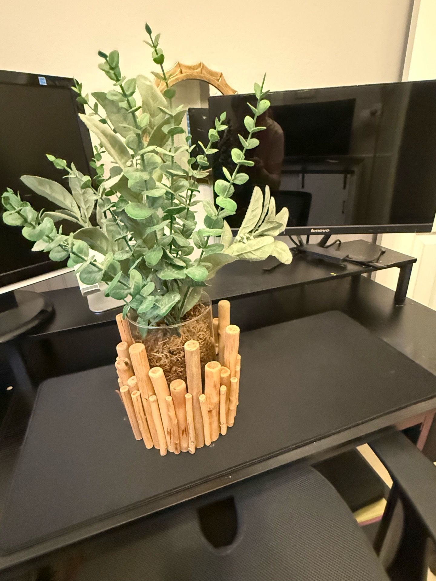 Unique wood and glass planter
