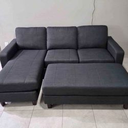 Abbyson Home Gray Sectional With Ottoman