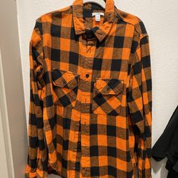 Men’s Orange / Black Flannel Size XL