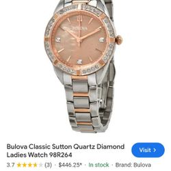 Reloj Bulova Classic Suton Diamond Quarz En Buenas Condiciones Travajando Bien Original Con Bateria Nueva