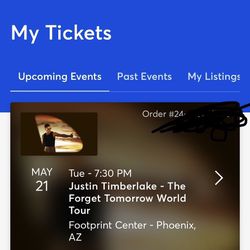 4 Justin Timberlake Tickets 
