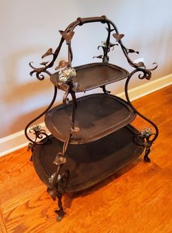 Janice Minor 3-Tier Iron with Glass Flowers Stand - Wedding Bridal Shower Holiday