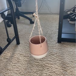 pink hanging flower pot