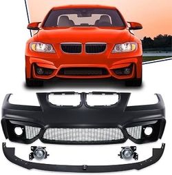 📿 $400! F80 M3 M4 Looks Refitted Style Bumper W/O PDC Holes W/Fog Lights Fit for 2006-2008 BMW E90