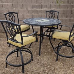 5pc Bar Dining Set Cast Aluminum