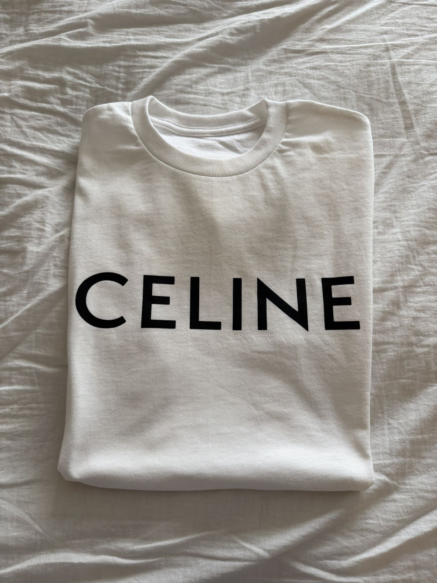 WHITE CELINE T-SHIRT SIZE MEDIUM MEN